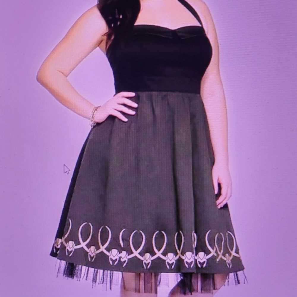 Her Universe Loki Pin Up Dress. Halter Style.